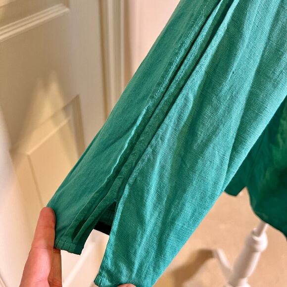 Vintage Bloomingdale’s Linen Shell and Shirt Set Turquoise Size Medium and Large - Picture 5 of 15